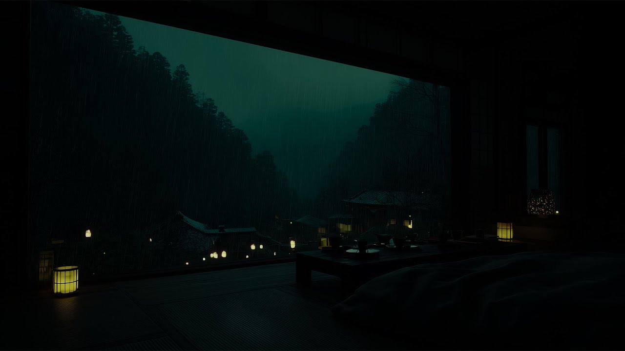 Night Rain Over the Mountains ⛰️ | To Calm the Mind and Sleep in 3 Minutes