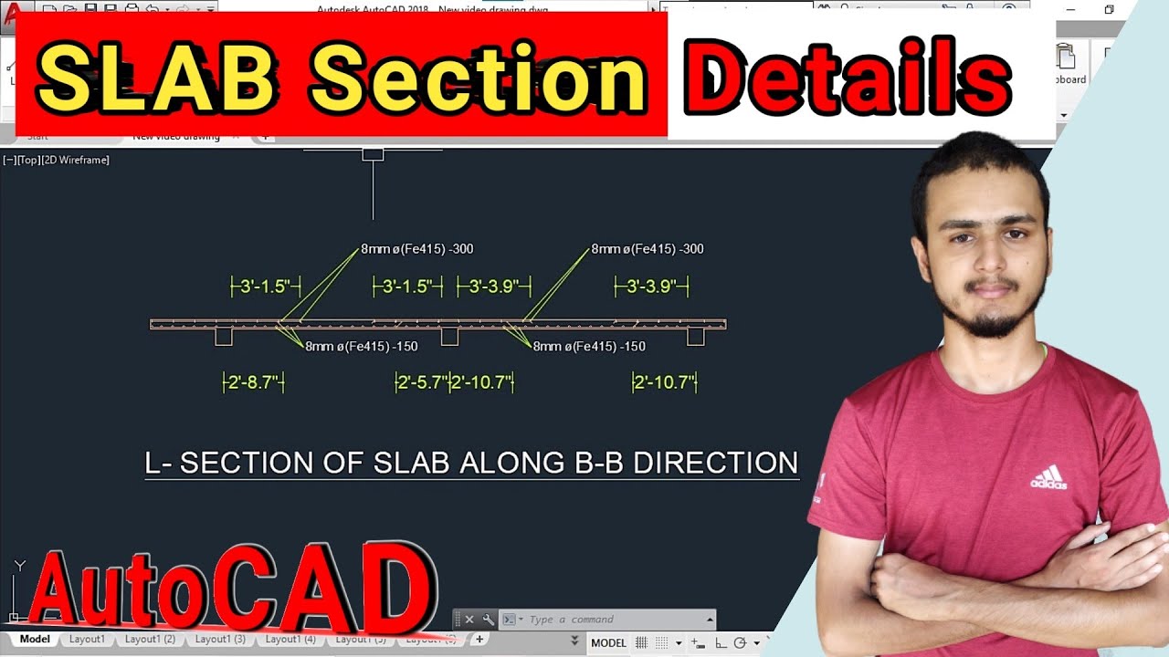 Slab Section With Reinforcement Details | Reinforcement Details in Slab Section |