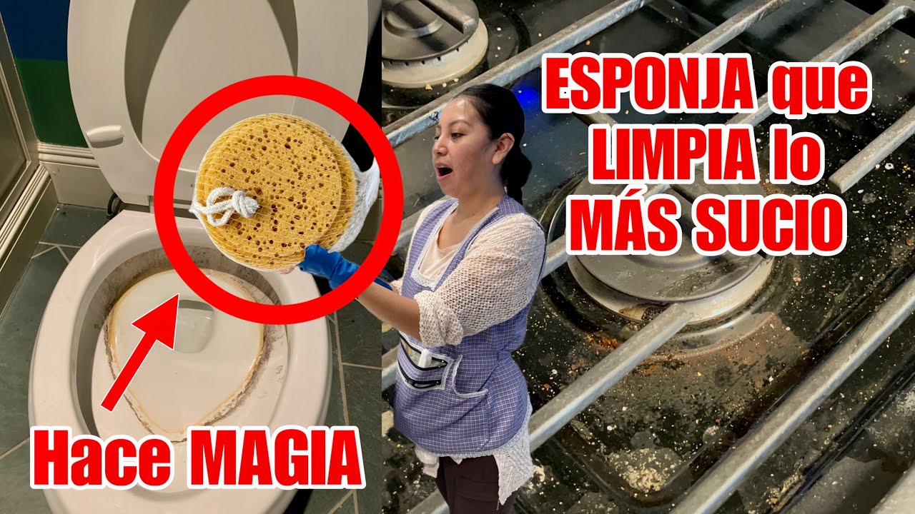 ✅ ESPONJA QUE LIMPIA LO MAS SUCIO| LIMPIAMOS UN BAÑO MUY SUCIO Y LACOCINA LLENA DE GRASA MUY FACIL