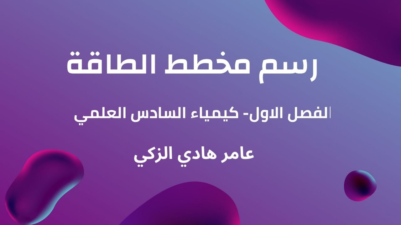 رسم مخطط  الطاقة....الفصل الاول ....كيمياء السادس العلمي