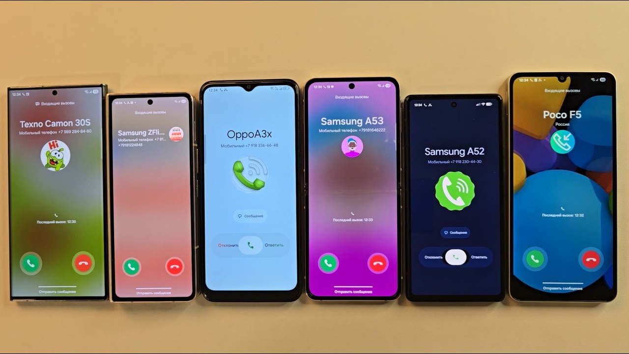 TCL 30b Samsung A06 Samsung S23u Samsung ZFlip4 Samsung ZFold4 Pixel 6A Guess Who Incoming calling