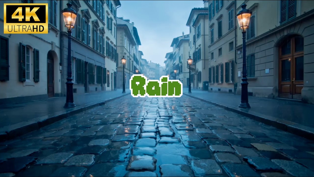 Midnight Rain in a Quiet Italian Street 🇮🇹 Sleep & Study | 3 Hour Nature Ambience