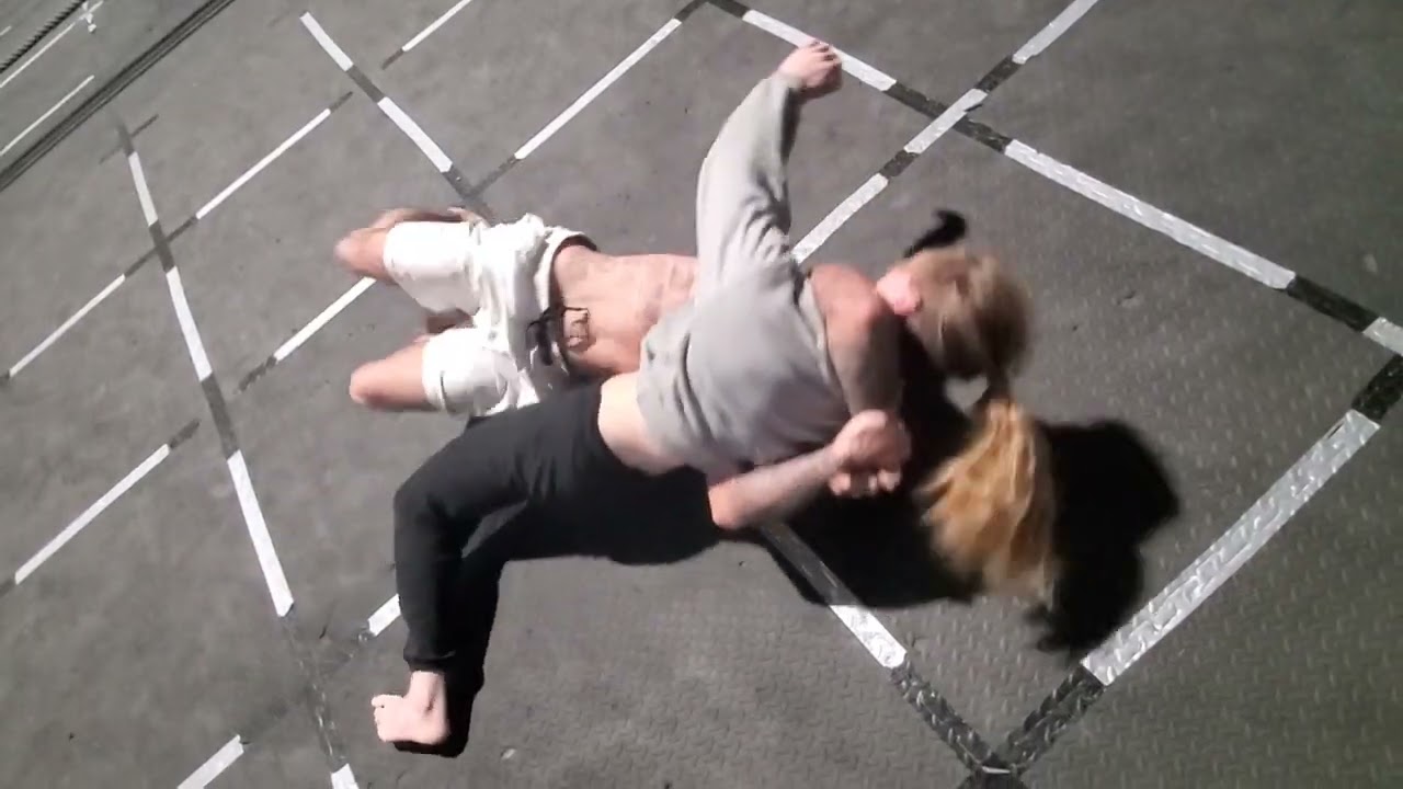 Female vs Male. Submission Wrestling. Not full power match. 