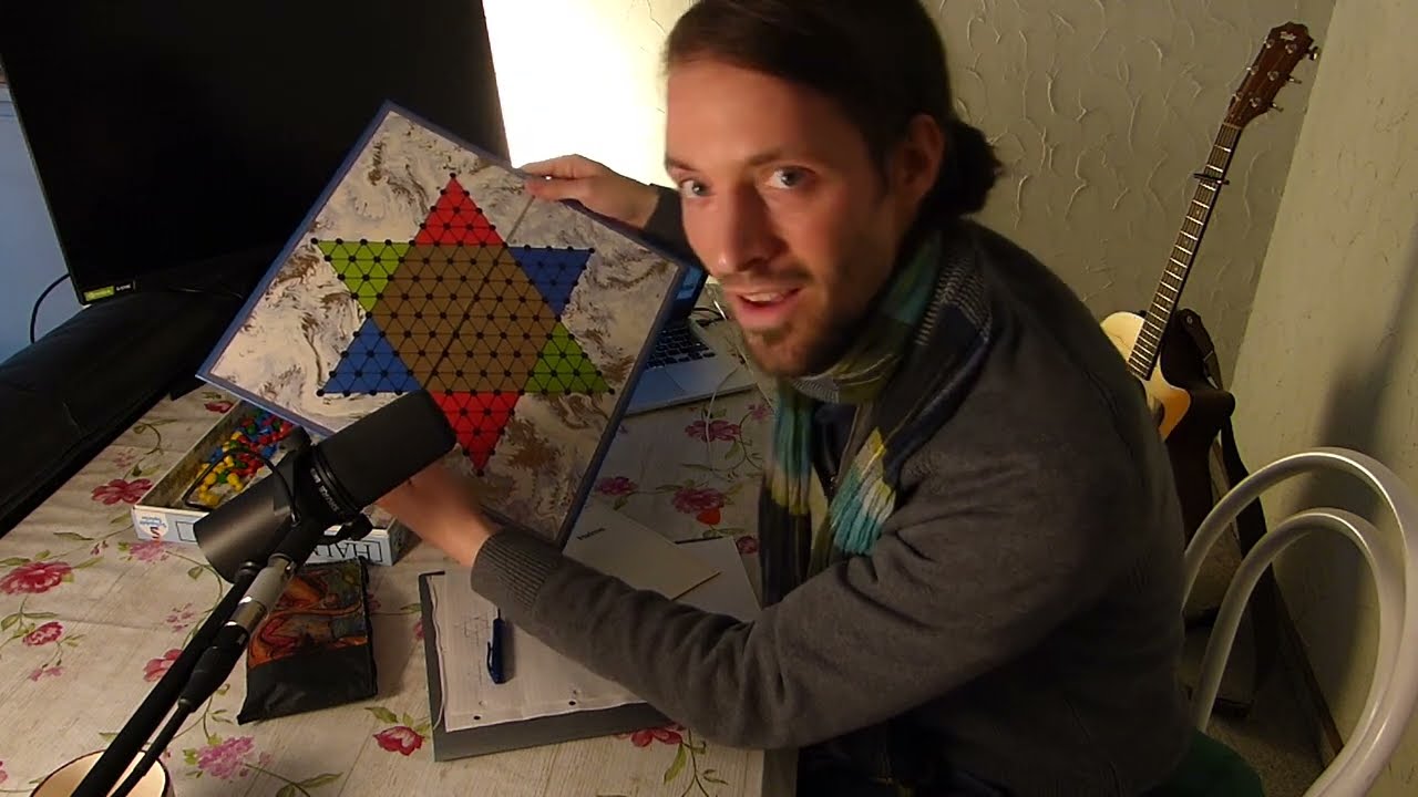 ASMR Drawing Chinese Checkers Boards . soft spoken male (Halma)