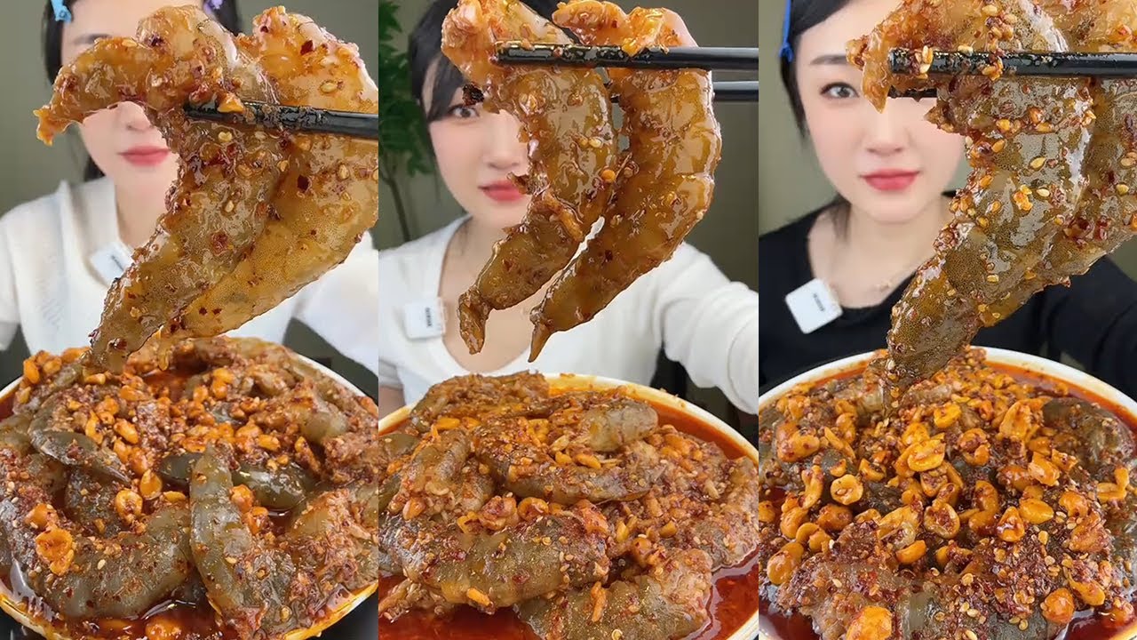 【Yummy】Spicy Shrimp Sauce🦐🥜🌶🧄🍋#mukbang#asmr#Seafood