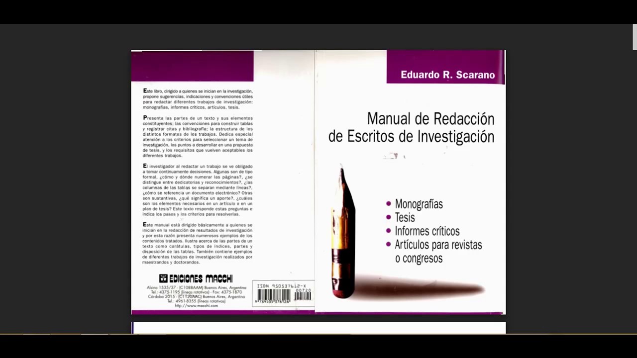 Manual  de Redaccion de Escritos de Investigacion - MANUAL GRATUITO