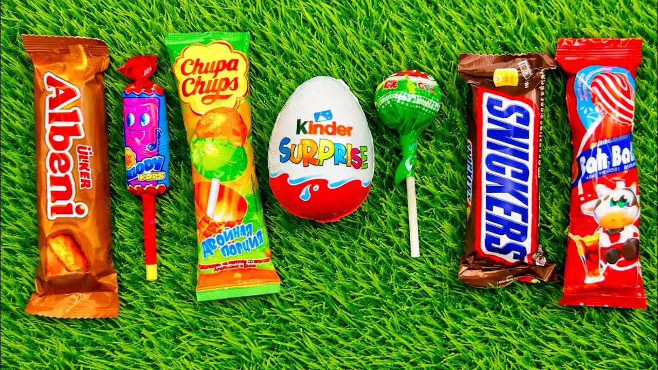 ASMR Most Popular Candys / some lots of colorful rainbow lollipop candy / unpacking chocolate eat