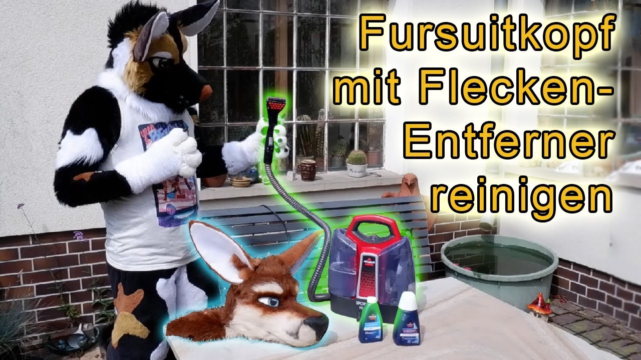 Tutorial: Fursuithead  mit einem Fleckenentferner reinigen.