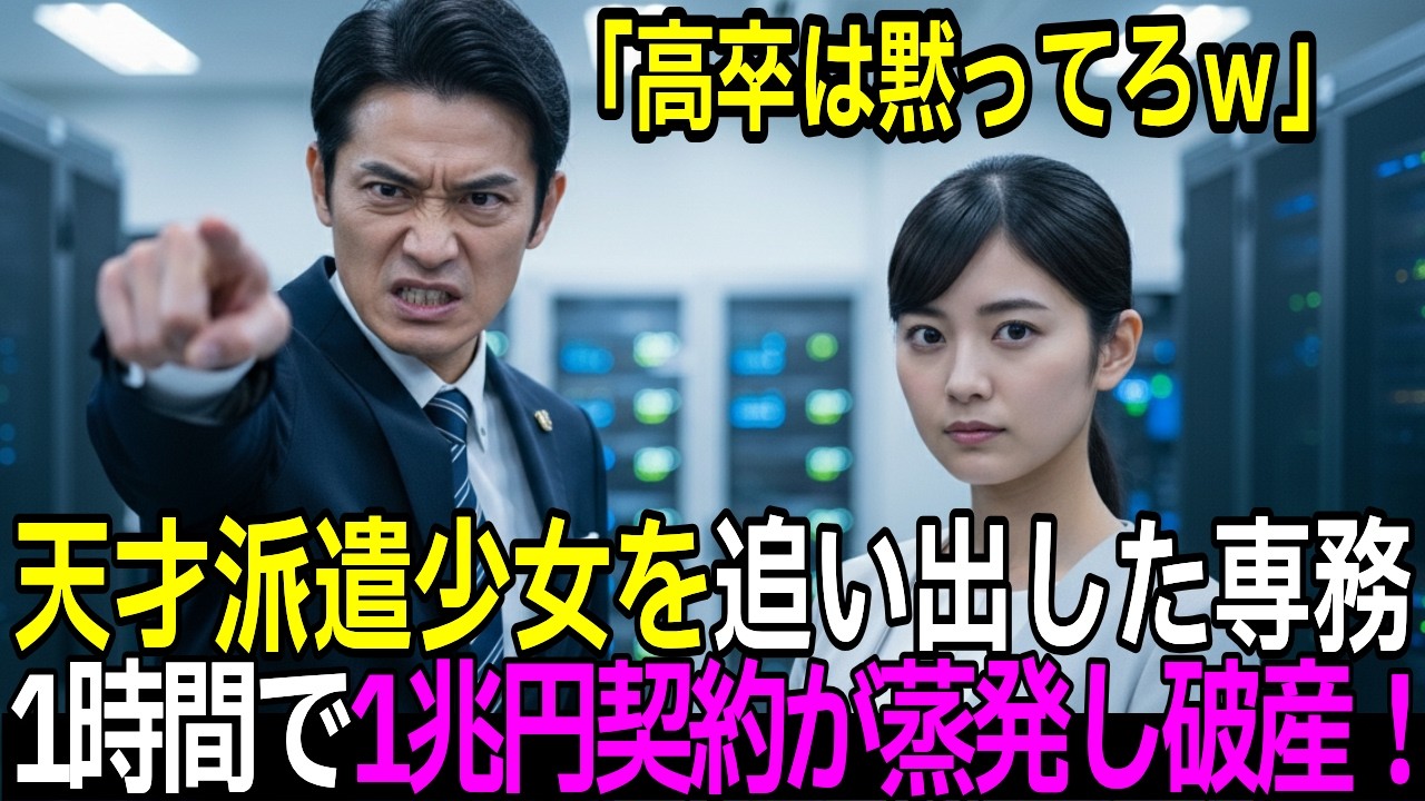「高卒に未来はない」とIQ200の天才派遣少女を解雇した専務。わずか1時間で1兆円契約が消滅し会社が倒産！【感動する話】【朗読】