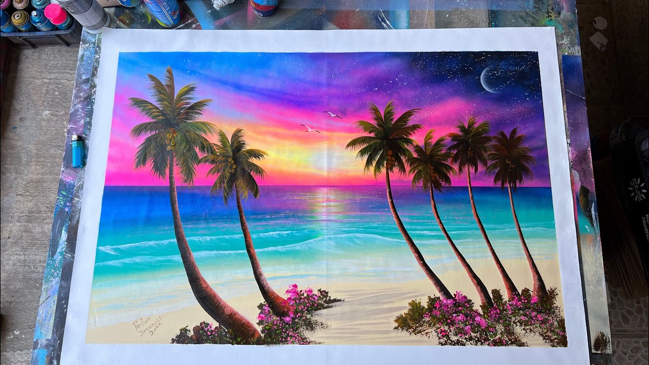 Sunset spray painting