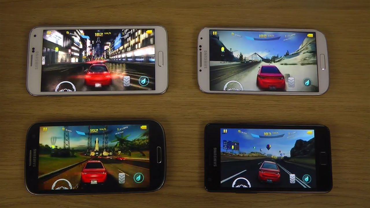Asphalt 8 Samsung Galaxy S5 vs. Galaxy S4 vs. Galaxy S3 vs. Galaxy S2 Gameplay Comparison