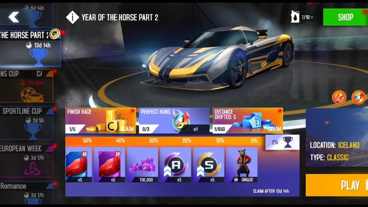 Asphalt 8 Year Of the Horse Part 2 Cup Koenigsegg Jesko Absolut Iceland 1:11:031 Asphalt 8 Update 78