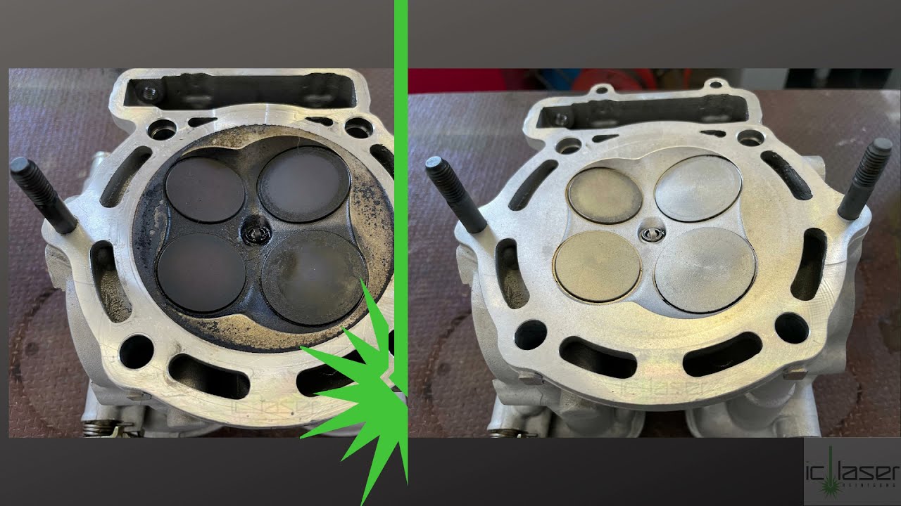 Laserreinigung Zylinderkopf Husaberg Motor