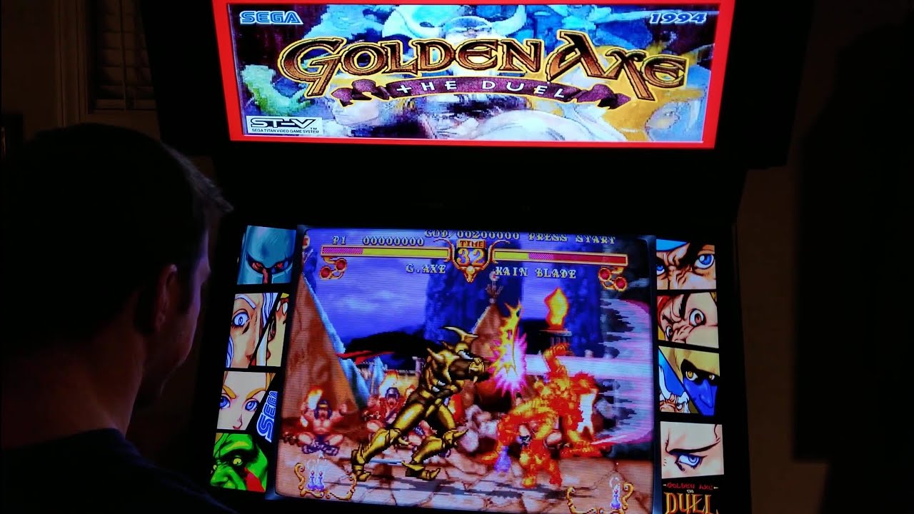 Golden Axe: The Duel Arcade Cabinet MAME Gameplay w/ Hypermarquee
