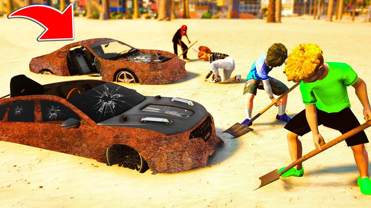 DESENTERRANDO super MINI CARROS de CRIANÇA ENFERRUJADOS no GTA 5!!😱