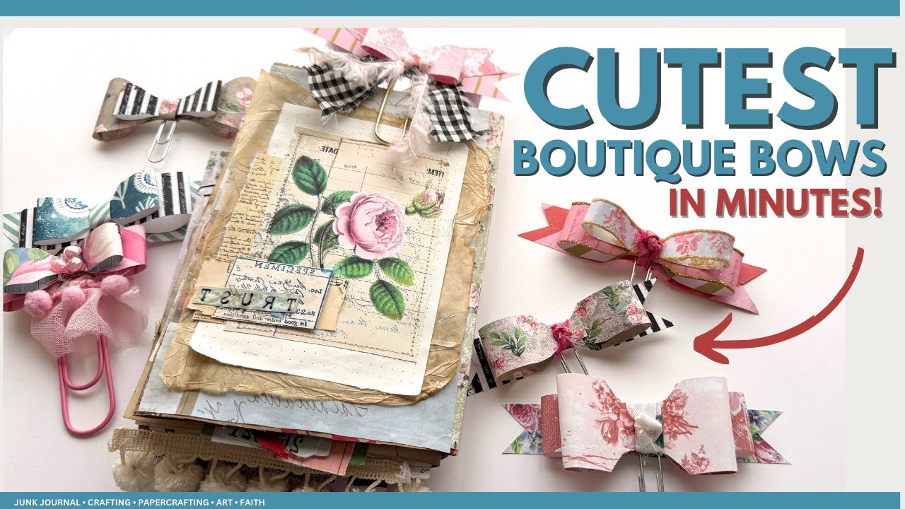 Pinterest Worthy Boutique Bows! How to Make Boutique Bow Paper Clips | DIY Bookmarks #junkjournal
