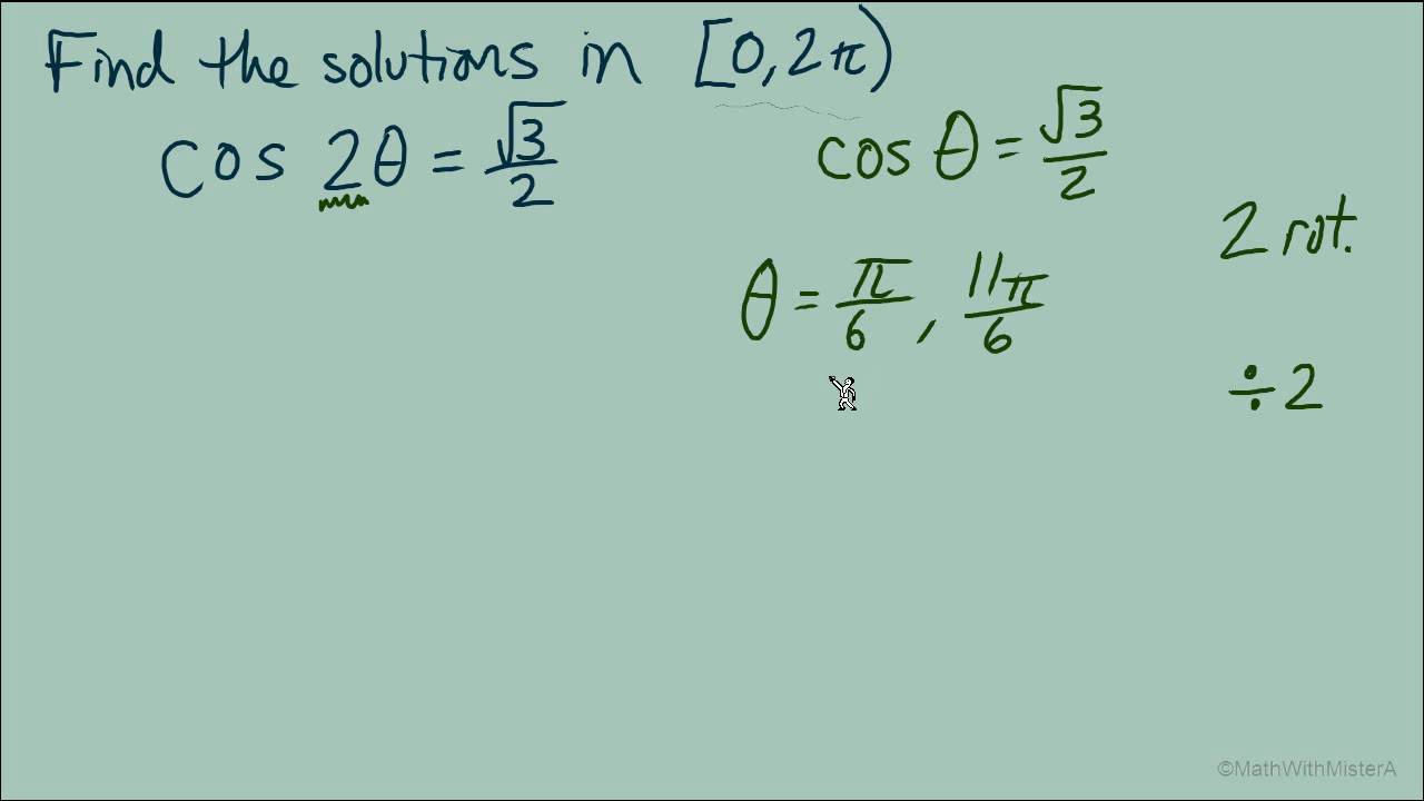 Trigonometric Equation with Double-Angle Cosine