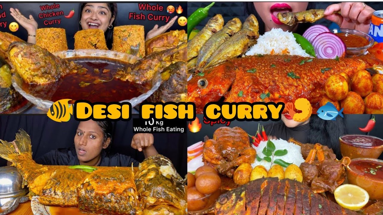 Village Style Cooking | Fish Curry Prawns And Whole Chicken With Rice🍗🐟
