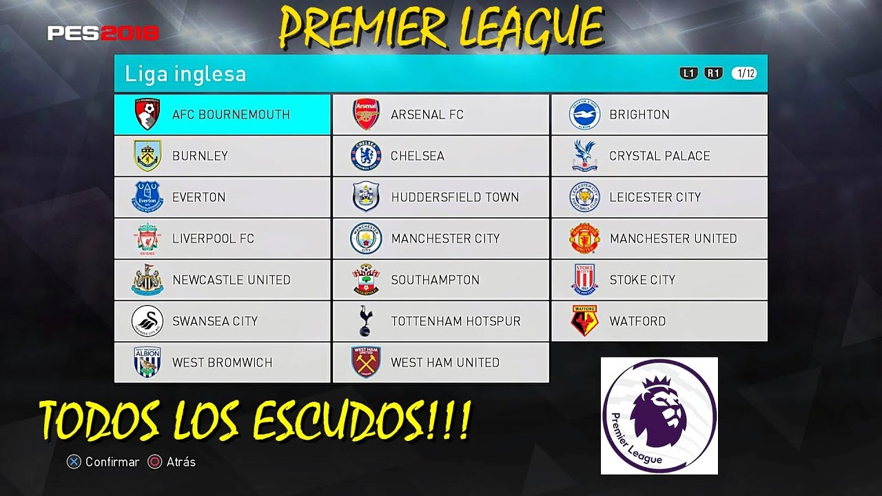 PES 2018 Premier League Logos + Link