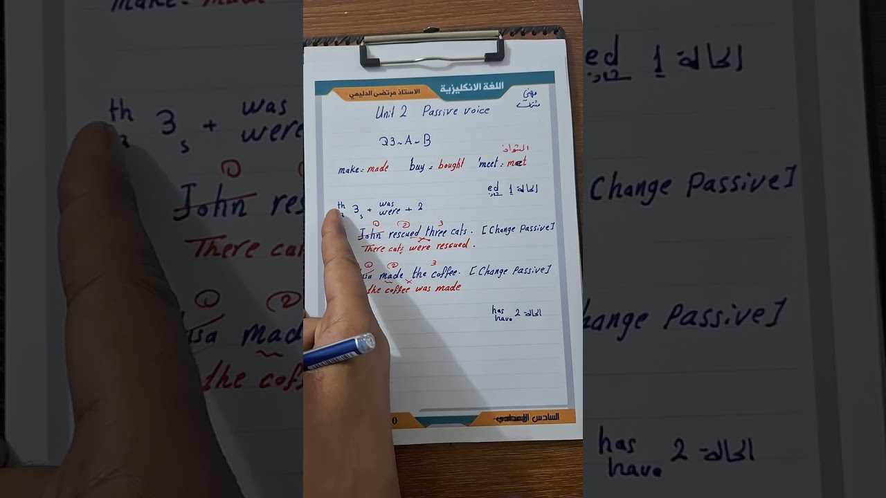 انكليزي مهني مشترك كل الاقسام _ المبني للمجهول Passive