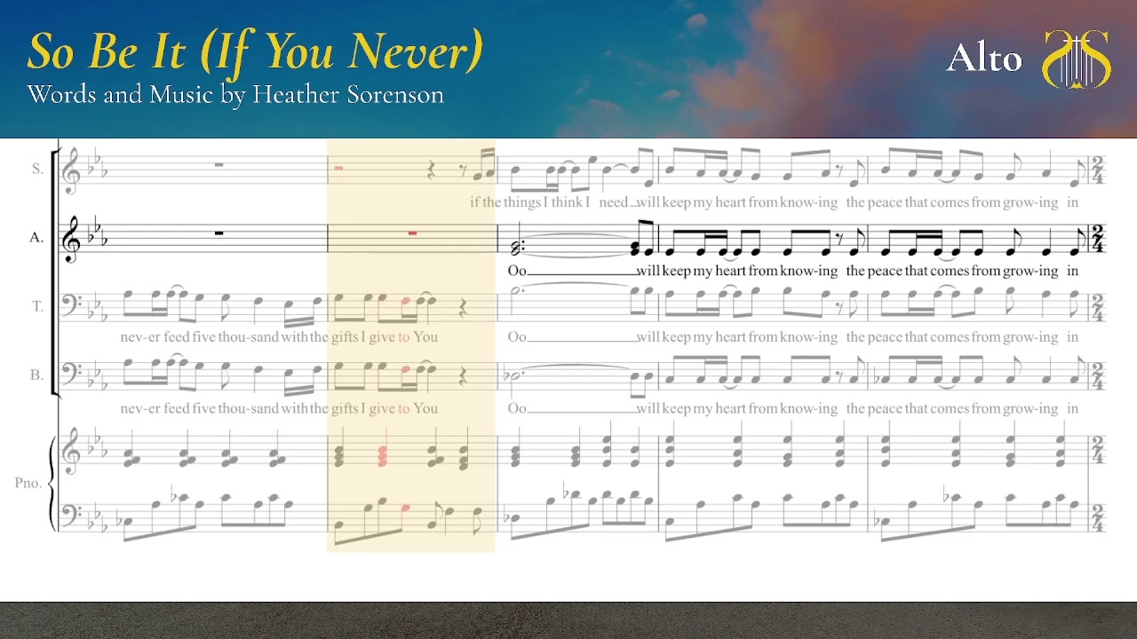 So Be It (If You Never) - Heather Sorenson - Alto Guide