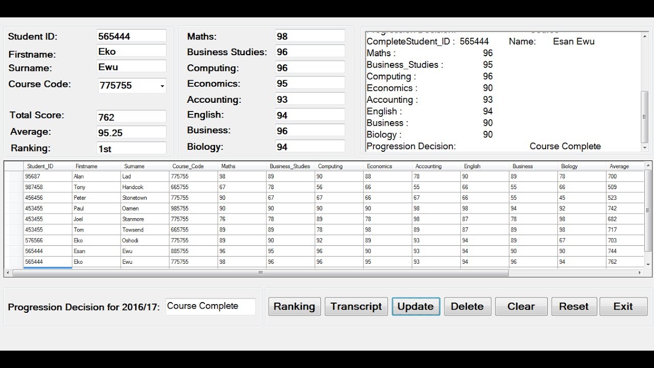 How to Create  Students Result Ranking System in Visual Basic.Net - Full Tutorial