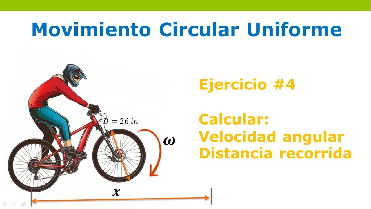 Cálcular rapidez angular y desplazamiento de una bicicleta