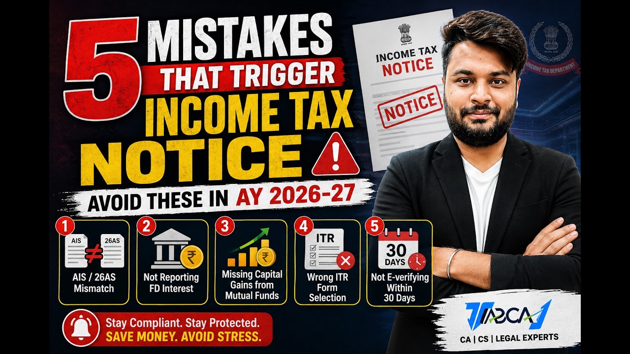 5 Mistakes That Trigger an Income Tax Notice &mdash; Avoid These in AY 2026-27