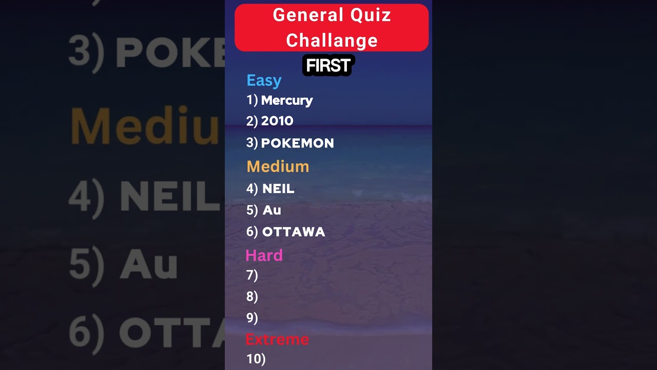 General Quiz Video 1