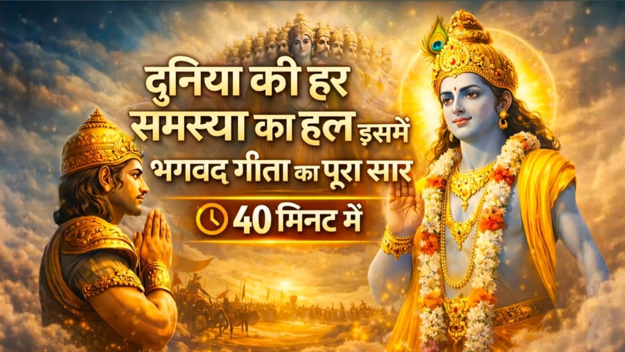 दुनिया की हर समस्या का समाधान | भगवद गीता के 18 अध्यायों का पूरा सार | 40 मिनट में