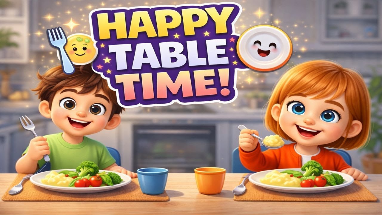 Happy Table Time! 🍽️😊 | Fun Eating & Manners Song for Kids & Toddlers | KidiJoy TV