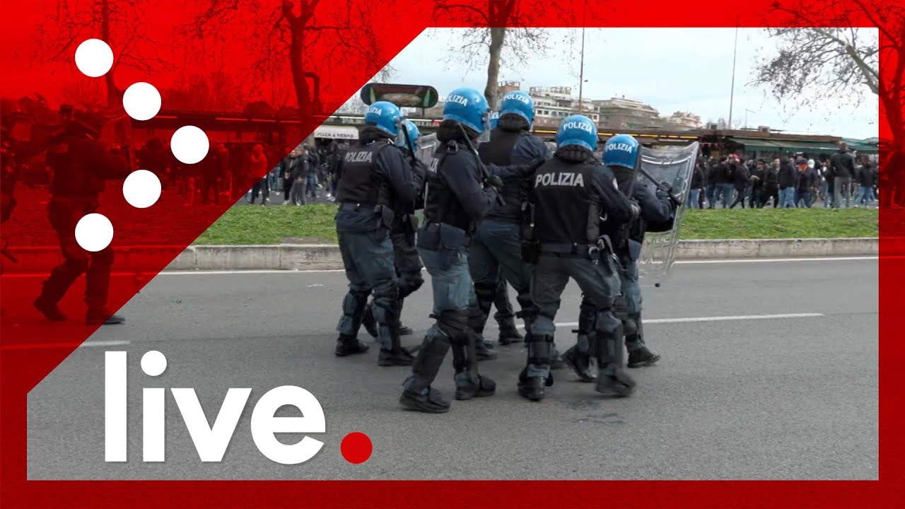 LIVE Tensione fuori dall'Olimpico per il derby Roma-Lazio: diretta video