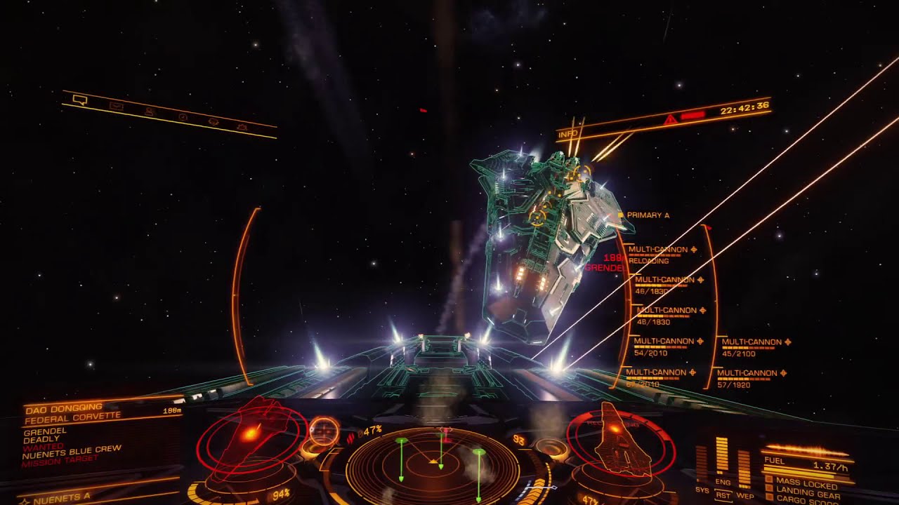 [Elite: Dangerous] This Is How Stock Not Engineered Multi-canon Federal Corvette Feels Like