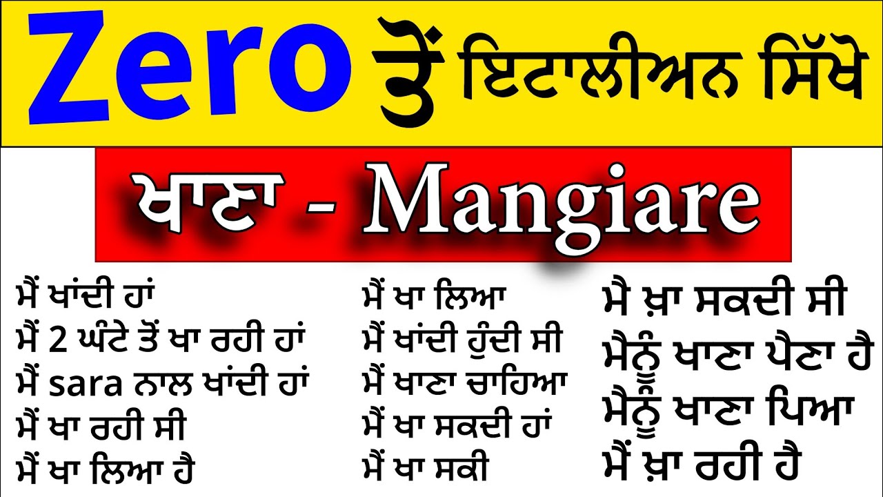 🇮🇹 ਇਟਾਲੀਅਨ ਤੁਹਾਡੇ ਮੂੰਹੋਂ ਹੁਣ ਆਪ ਨਿੱਕਲੂ 🤫💥💯 Class-26 #italiano  #italianlanguage