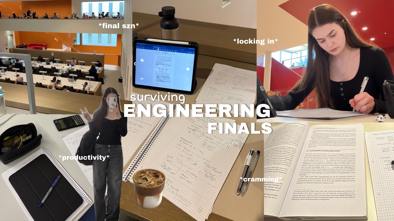 finals week as a mechanical engineering student💻 cramming for exams, intense studying