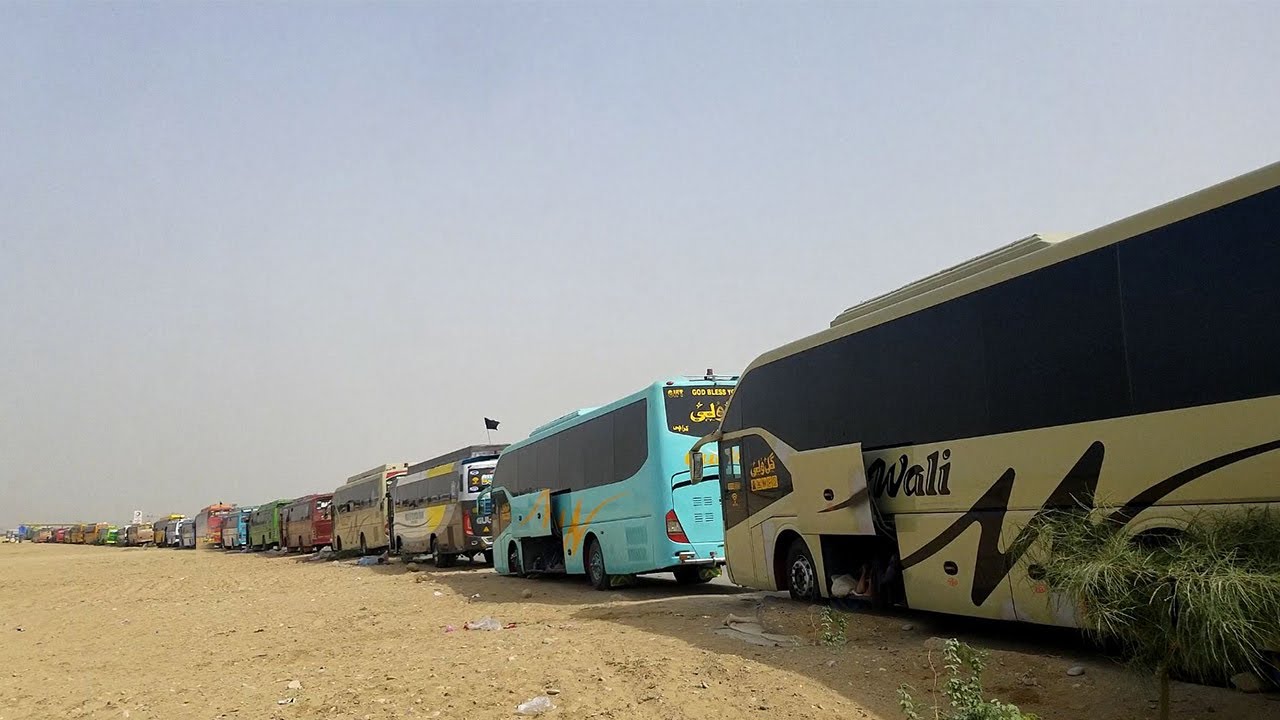Bus Of Balochistan Transporters protest in front Rangers check post of the Man RCD Road Hub Chowki