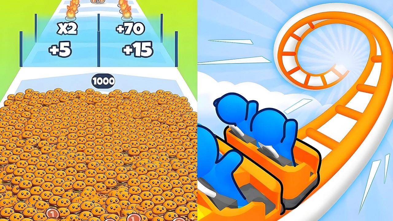 Runner Coaster vs Food Run 💥 EPIC SpeedRun Challenge - All Levels Unlocked (Android,iOS)