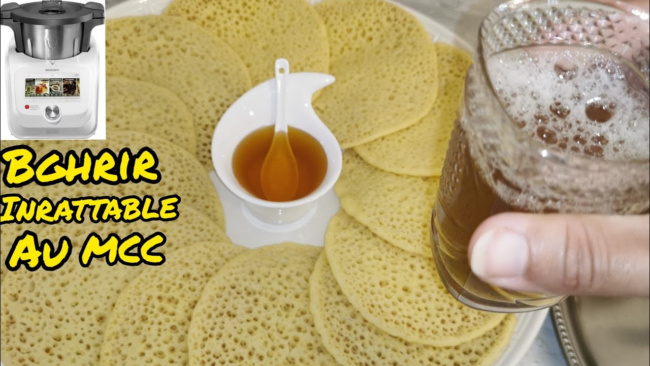 بغرير ناجح💯في روبو ليدل👍recette crêpes mille trous(bghrir) au monsieur cuisine connect/thermomix
