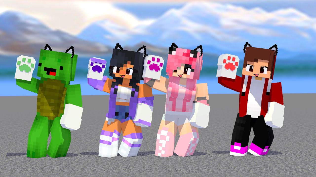 SHUFFLE DANCE FIRST MEET CHICKEN WING MEME APHAMU KC, MIKEY & JJ - MINECRAFT ANIMATION 