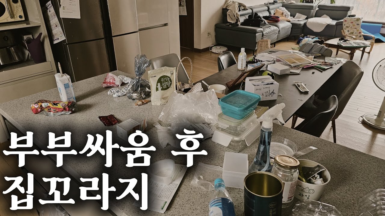부부싸움하고 가출했다가 남은건 집청소? 청소고 나발이고 화났다니깐요.