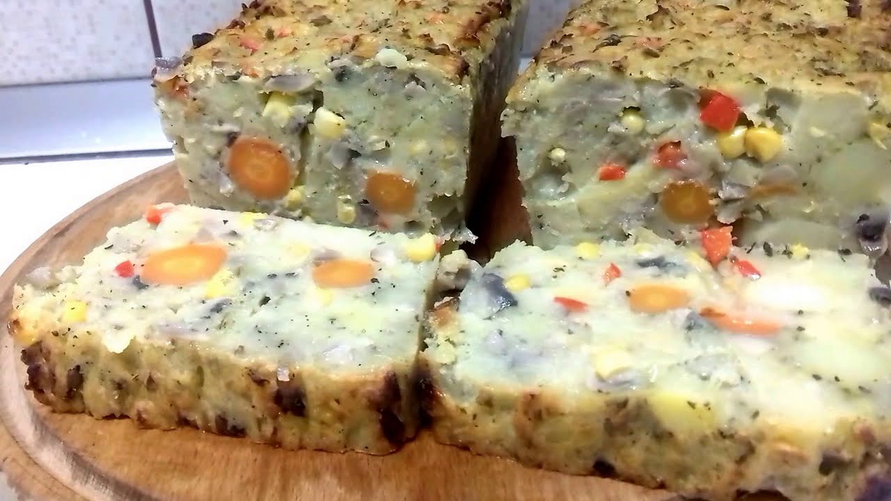 Un mic dejun simplu si usor de pregatit cu doar cateva ingrediente! Drob de legume!