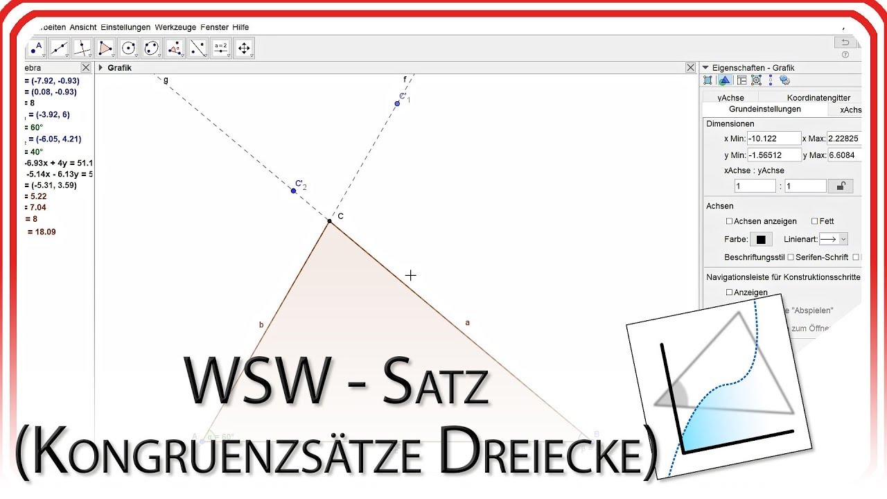 WSW - Satz (Kongruenzsätze Dreiecke) | GeoGebra EasyGoing
