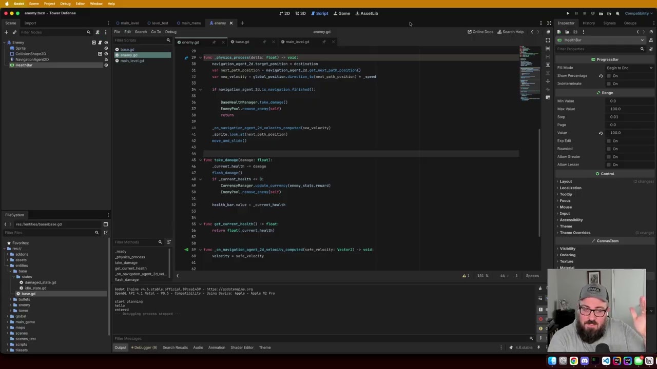 Day 31: Refactoring with State Machines & Adding Enemy Health Bars | Godot Devlog
