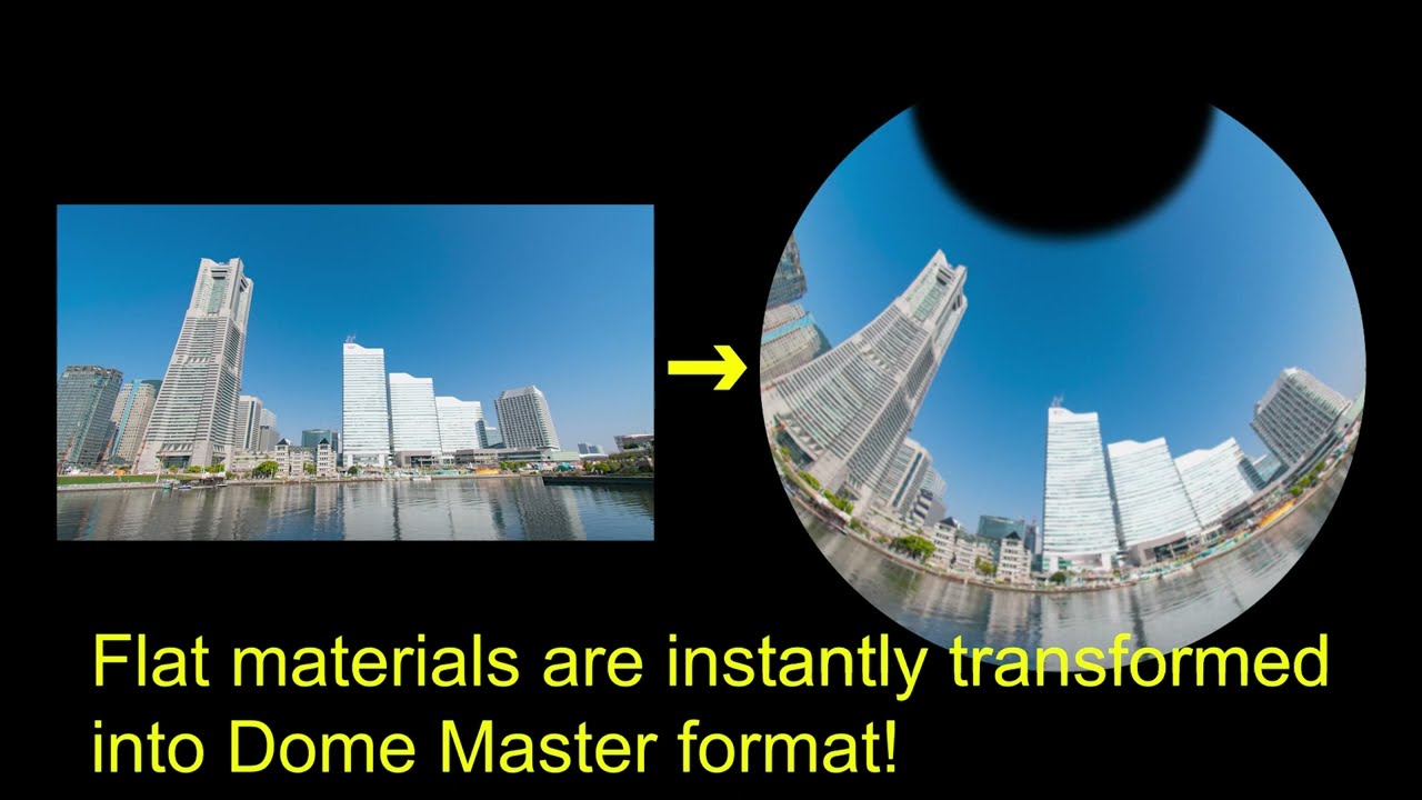 A magical tool to convert flat materials to Dome Master format in an instant for  planetarium!