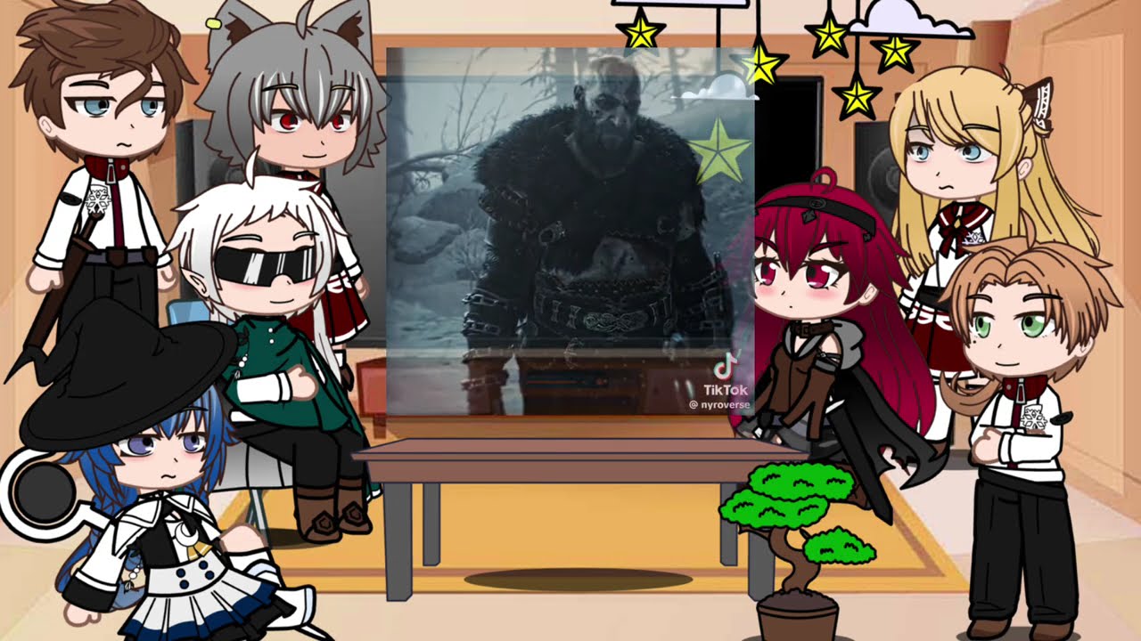 Mushoku Tensei Rudeus react to god of war ragnarok kratos as new Teacher | Gacha life