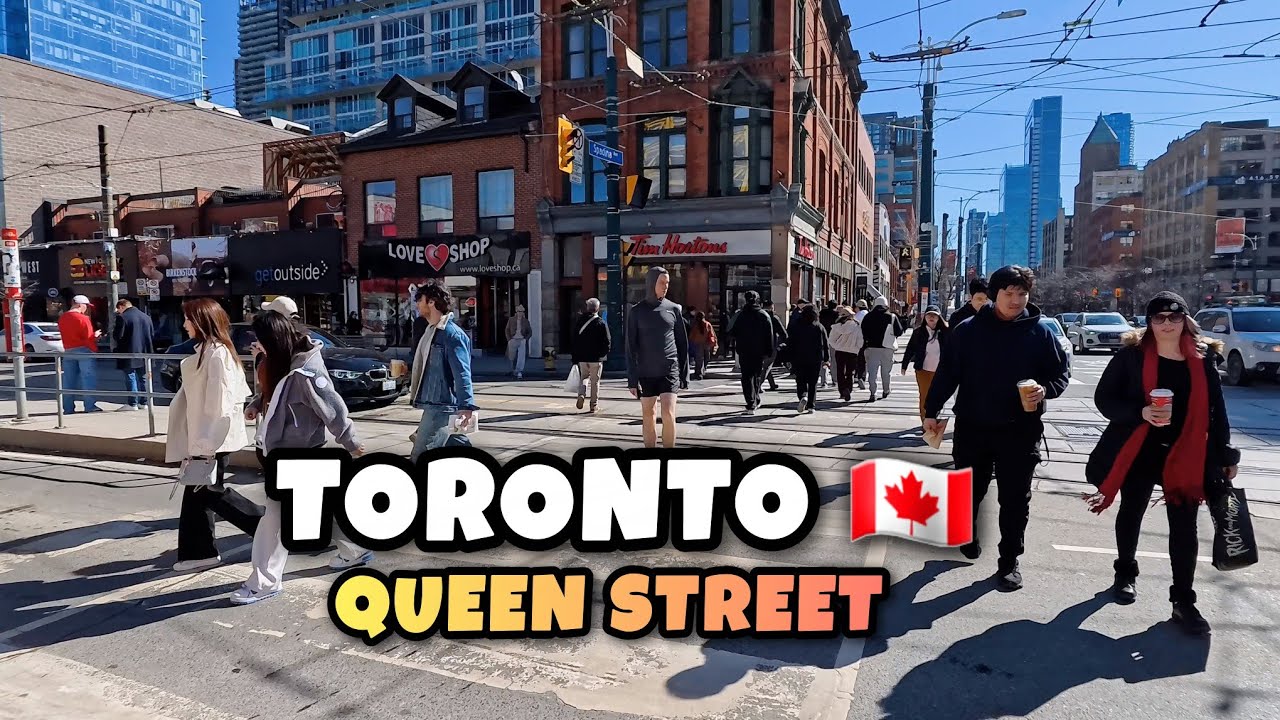 Toronto 🇨🇦 Walk on Queen Street |Real City Life Downtown Toronto Street Life 4K