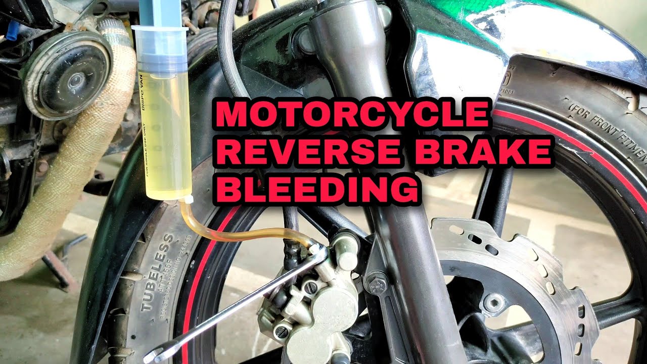 Motorcycle reverse brake bleeding