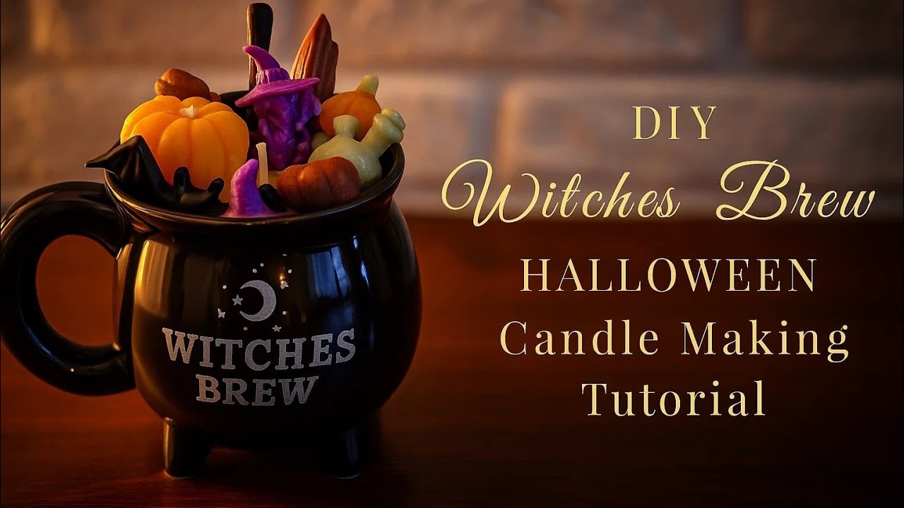 DIY Witches Brew Candle. Halloween Candle Making Tutorial