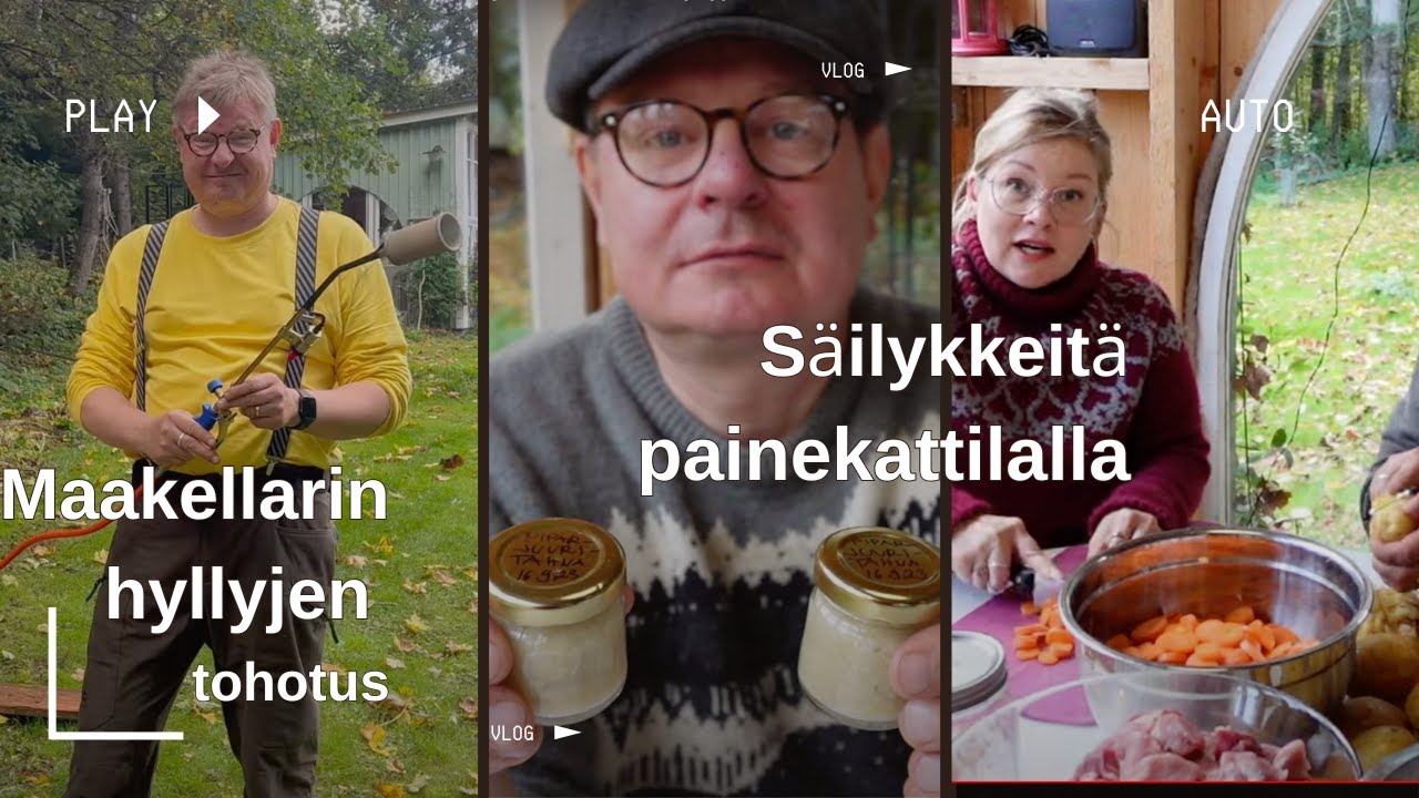 Säilykkeitä painekattilalla, makutesti ja maakellarin hyllyjen tohotus