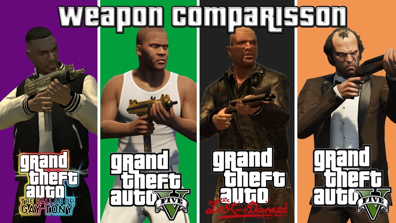 GTA Weapons || GTA Episodes From Liberty City (EFLC) vs GTA 5 (Comparisson)